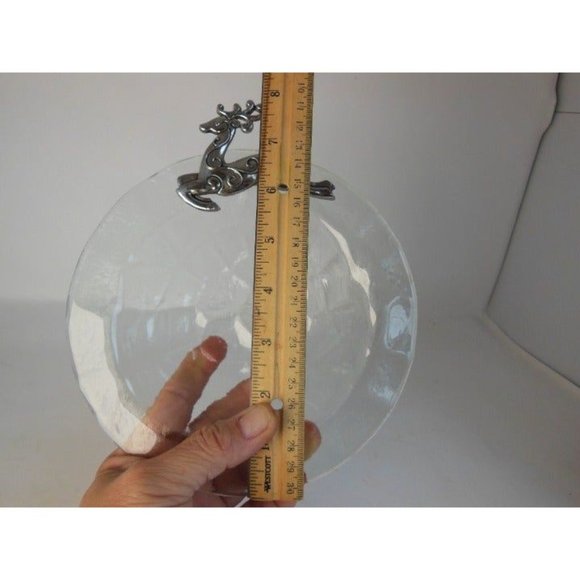 Holiday Bowl Decorative  recycled glass Bowl, candy dish metal Deer decoration - Picture 4 of 10